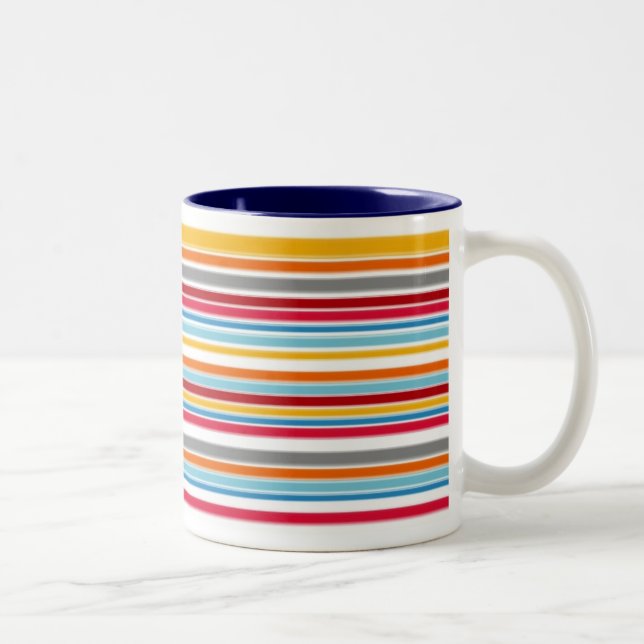 Streifen-Tasse Zweifarbige Tasse (Rechts)