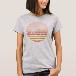 Streifen tropische Palmen T-Shirt