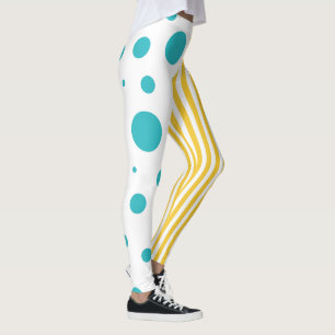 Streifen - Türkis und Gelb Leggings