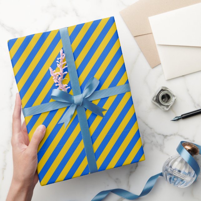 Streifen Ukraine Flag Blau-und Gelb-Geschenk Geschenkpapier (Schenken)