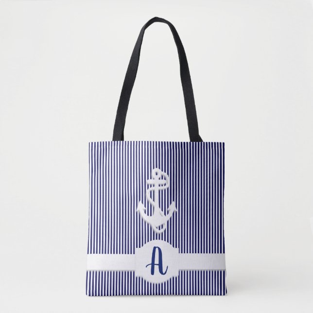 Streifen und Ankermonogramm Tasche (Vorderseite)
