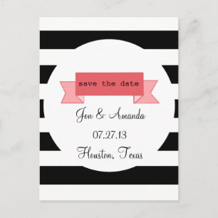 Streifen und Banner Save the Date Postkarte