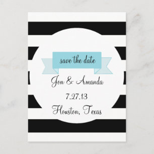 Streifen und Banner Save the Date Postkarte