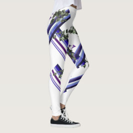 Streifen und Blume Leggings