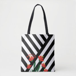 Streifen und Blume Tasche