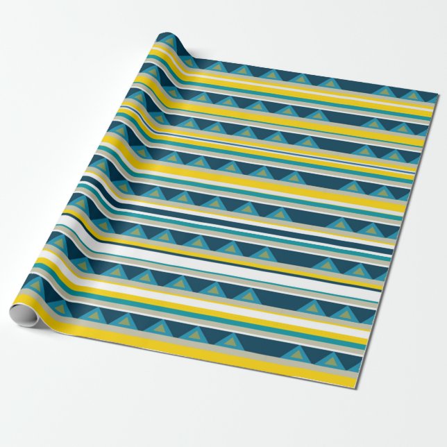Streifen und Dreiecke Geschenkpapier (Ungerollt)