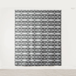 Streifen und geometrische Formen, grau, weiß Wandteppich