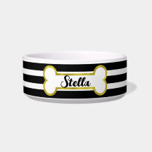 Streifen und Goldknochen Maßgeschneiderte Pet Bowl