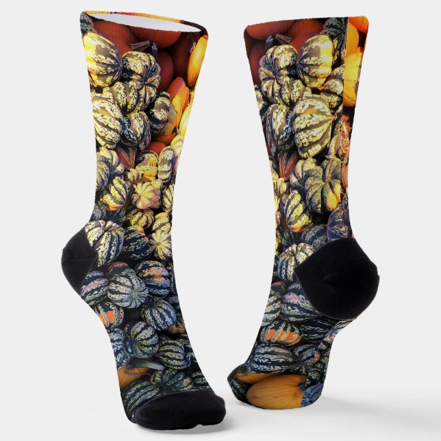 Streifen und Kürbis Socken (Gewinkelt)