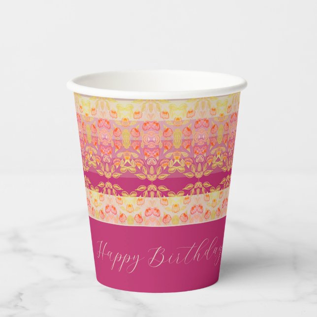 Streifen und Muster Pappbecher (Vorderseite)