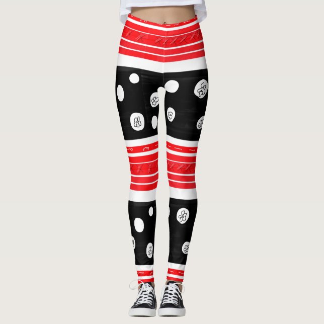 Streifen und Polka-Punkte Leggings (Vorderseite)