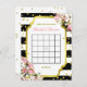 Streifen und Rosen des Brautparty-Bingo-| Einladungspostkarte (Vorne/Hinten)