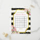 Streifen und Rosen des Brautparty-Bingo-| Einladungspostkarte (Vorderseite/Rückseite Beispiel)