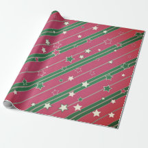 Streifen und Sterne Weihnachtspapier