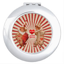 Streifen und Vintage Valentinische Clowns mit Herz
