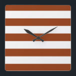 STREIFEN, verstellbar, braun Quadratische Wanduhr<br><div class="desc">Farbige Streifen vor der Hintergrundfarbe,  die ersetzt werden kann. Spielen Sie mit verschiedenen Hintergrundfarben,  um ein persönliches Spiel zu erstellen!</div>