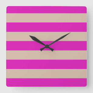 STREIFEN, verstellbar, rosa Quadratische Wanduhr