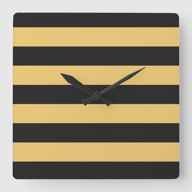 STREIFEN, verstellbar, schwarz Quadratische Wanduhr (Vorderseite)