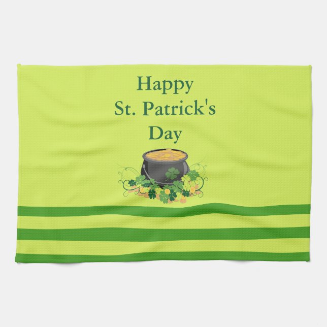 Streifen von St. Patrick Geschirrtuch (Horizontal)