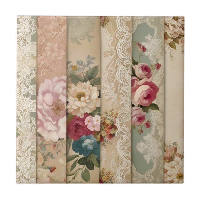 Streifen von Vintage Fliese (Vorderseite)