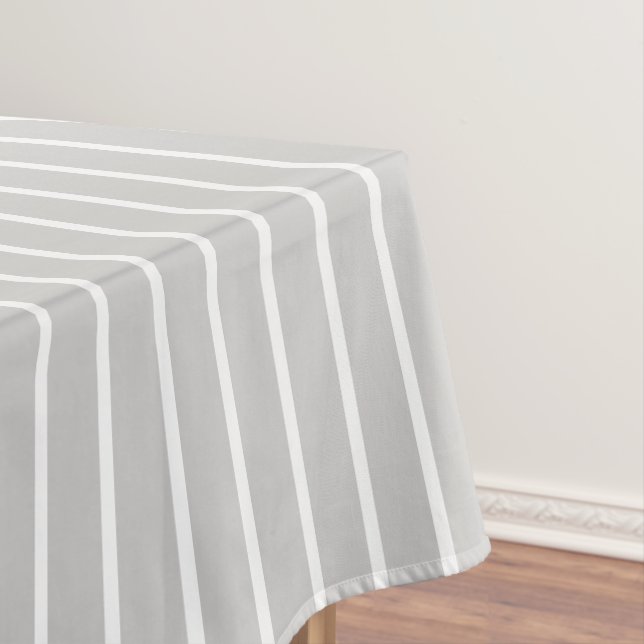 Streifen Weiß Grau Tischdecke (Beispiel)