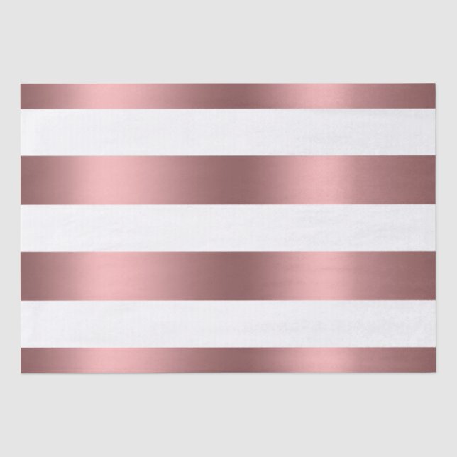 Streifen Weißes Gold und Rose Seidenpapier (Vorderseite)