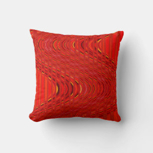 Streifen-Welle, orange-rotes Kissen