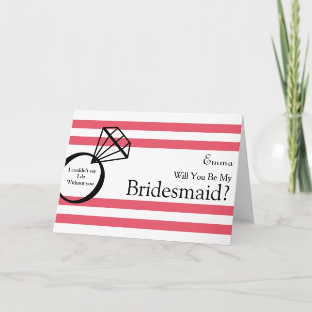 Streifen werden Sie meine Bridesmaid Einladung (Vorderseite)