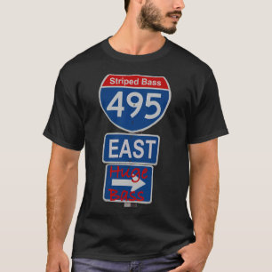 Streifenbarsch-Angeln Long Island Expressway 495 T-Shirt