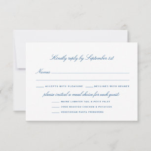 Streifenbarsch Optionen Elegante Hochzeit RSVP Karte