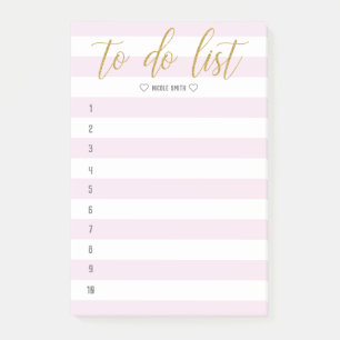 Streifenbürste in einer Liste Post-it Klebezettel