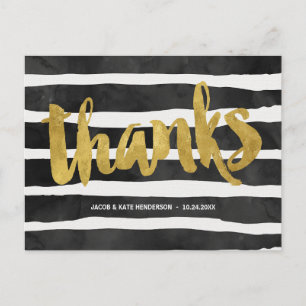 Streifendank Imitats Gold Foil Vielen Dank Postkarte