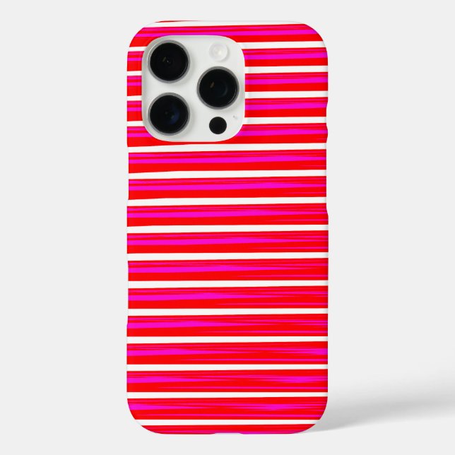 Streifendesign in Rot und Weiß iPhone 16 Pro Hülle (Rückseite)