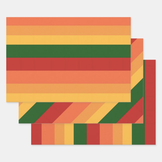 Streifenfarben der Papierblätter für Herbst Geschenkpapier Set (Set)