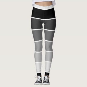 Streifengradation von Weiß bis Schwarz Leggings