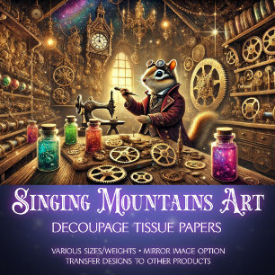 Streifenhörnchen Erfinder Steampunk Wunderland Déc Seidenpapier