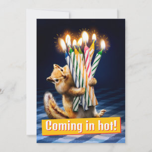 Streifenhörnchen-Geburtstagskerzen Einladung