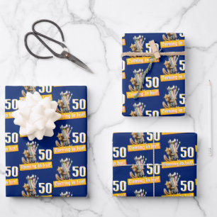 Streifenhörnchen-Geburtstagskerzen Geschenkpapier Set