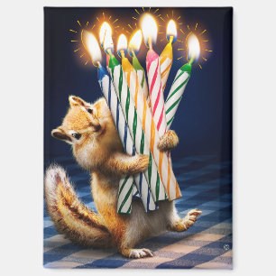 Streifenhörnchen-Geburtstagskerzen Magnet