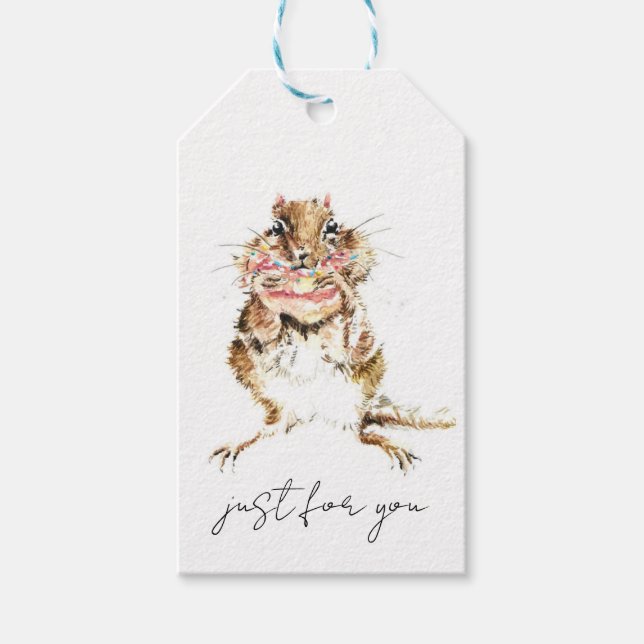 Streifenhörnchen Geschenkanhänger (Vorderseite)