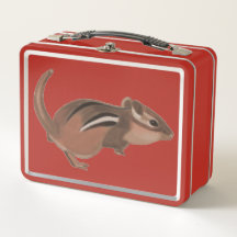 Streifenhörnchen-Kunst auf Metall-Lunchboxen