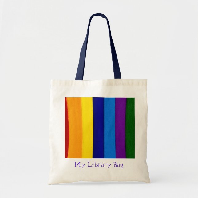 Streifenkinderbibliothekstasche des Regenbogens Tragetasche (Vorne)