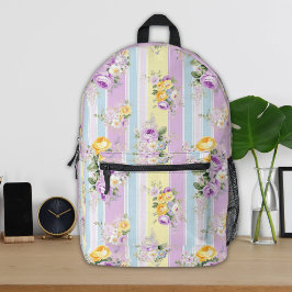 Streifenlavender Floral Rucksack