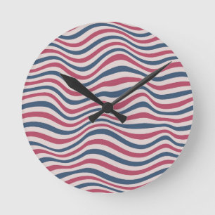 Streifenmuster 2 runde wanduhr