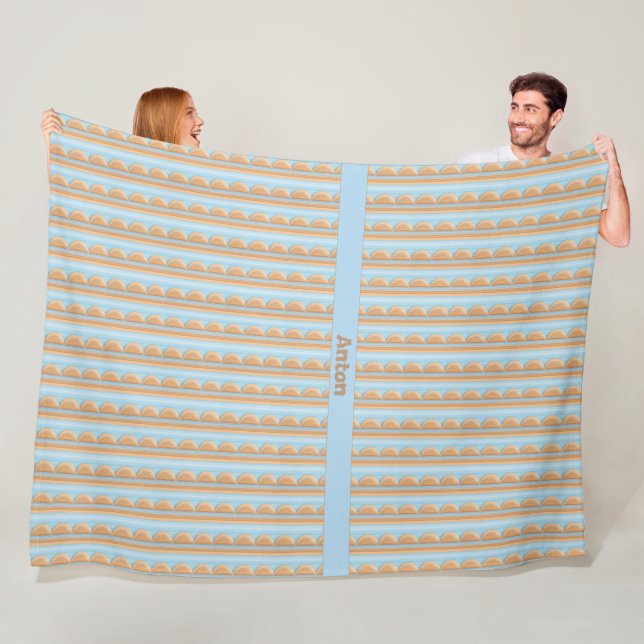 Streifenmuster blau braun grau fleecedecke (Beispiel)