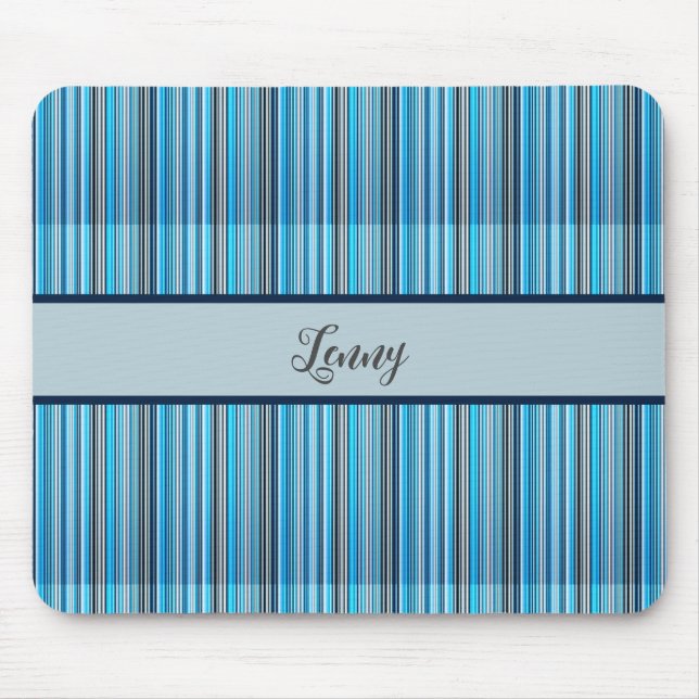 Streifenmuster blau grau mousepad (Vorne)