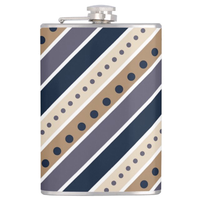 Streifenmuster Design Vinyl Wrapped Flask Flachmann (Vorderseite)