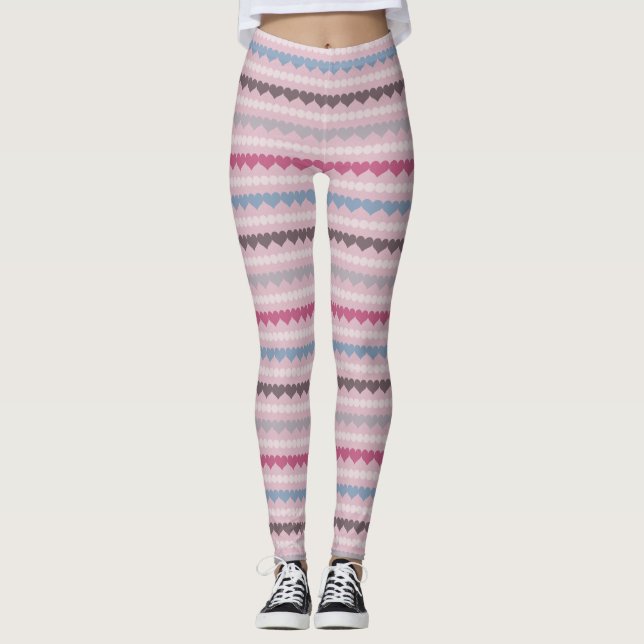 Streifenmuster für Herz und Kreislauf Leggings (Vorderseite)