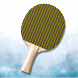 Streifenmuster in Schokoladenbraun und Olivgrün Tischtennis Schläger