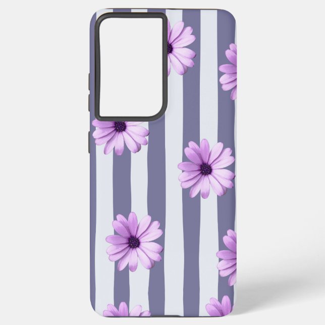 Streifenmuster mit lila Molsen Samsung Galaxy Hülle (Rückseite)